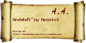 Andaházy Apostol névjegykártya